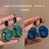 Oil drop resin earrings, femininity, European and American ethnic style earrings, exaggerated personalized earrings.