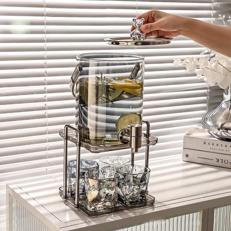 

Changbaosen Glass Beverage Dispenser with Faucet and Base