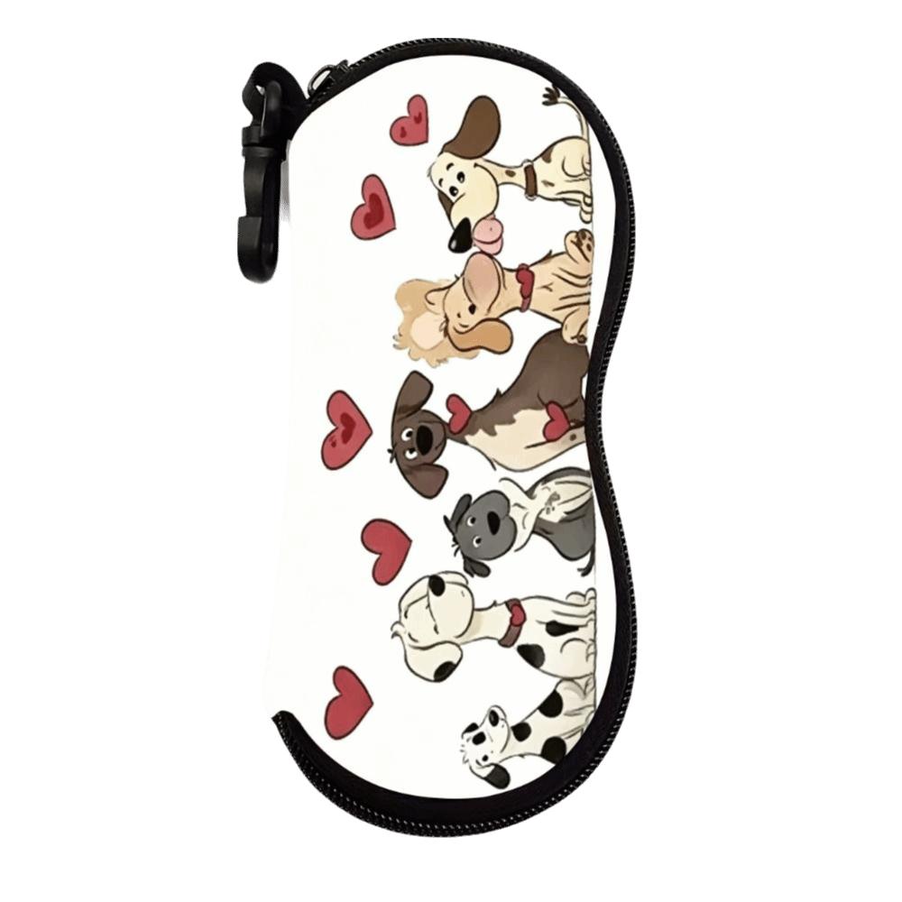 Hanging Sunglasses Storage Bag Leather Reading Glass Pouch Flower Print Eyeglass Case Women