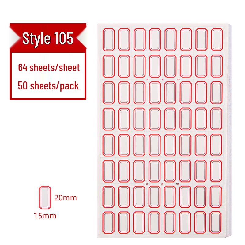 50 Sheets Self-Adhesive Blank Labels for Handwritten or Name Stickers