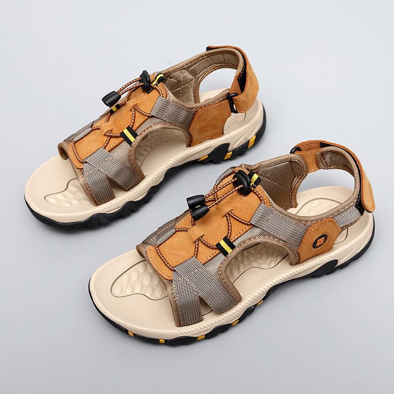 Sandals for Men In Large Size, Trendy Outdoor Sports Leather Sandals and Slippers, Breathable and Versatile Summer Casual Beach Shoes