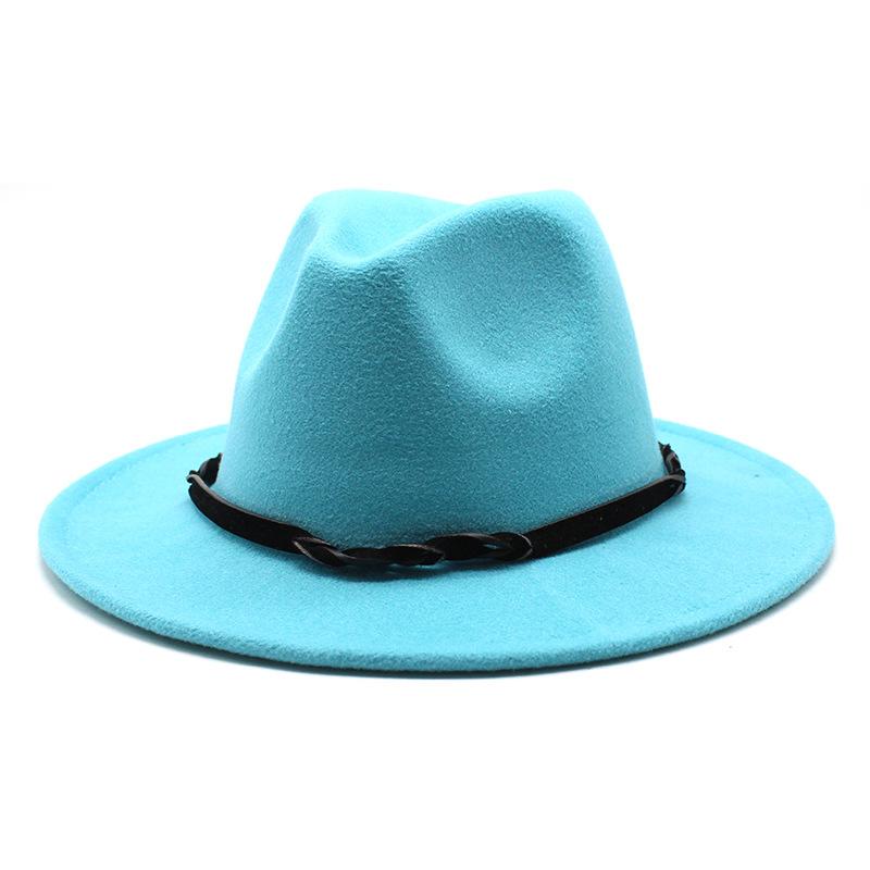 Seasonal Big Eaves Hat Flat Edge Top Hat Men'S And Women'S Woolen Jazz Hat Lmn172