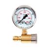 3Celsius8in Pressure Gauge for Pressure Washer Quick Connect Shockproof Pressurization  0PSI Pressure Gauge Piezometer