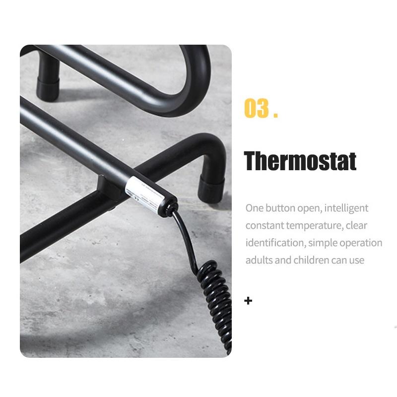S-Form Temperatur Handtuchwärmer Schiene Bad Trockner Elektrische Heizung Handtuchhalter Bodenständer Handtuchhalter Schiene Konstante Schwarz/Weiß