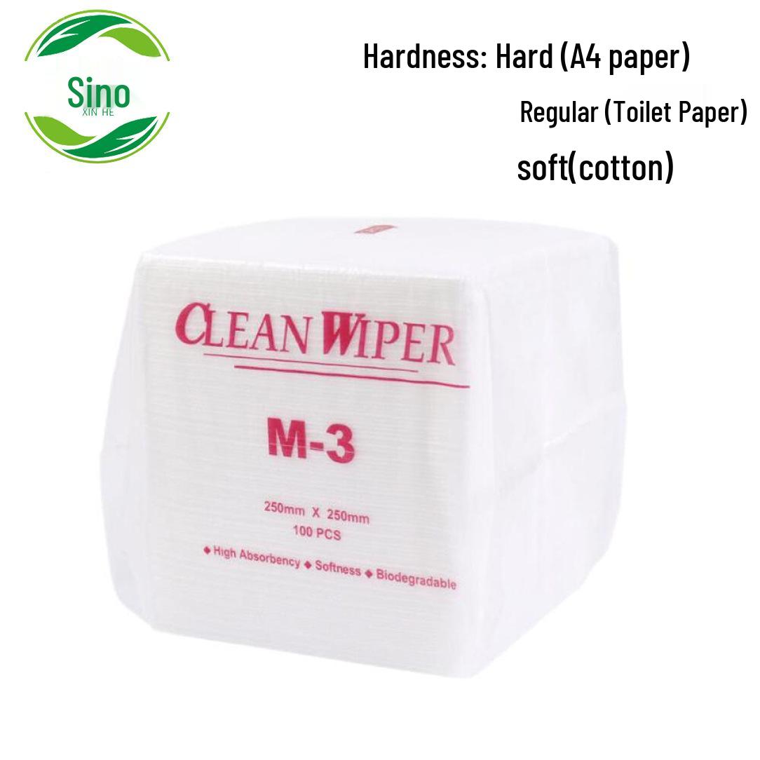 Промышленная безворсовая антистатическая протирочная бумага M-3, 100 листов/упаковка, Три варианта жесткости Soft