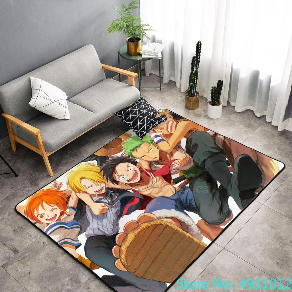 Creative 3D Carpet Anime One Piece Luffy All Team Members Living Room Bedroom Decoration Rug Children Anti Slip Crawling Mat