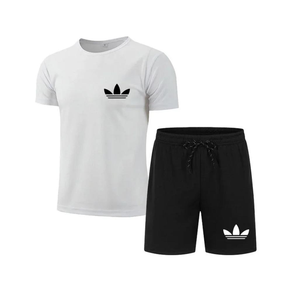 Men's summer new fashion casual outdoor jogging sportswear+shorts set