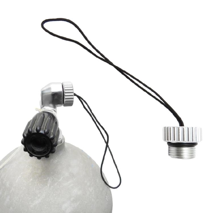 Dive Tank Cover with Cord Scubas Diving Tank Valves Threaded Cover Dust Plug Cap
