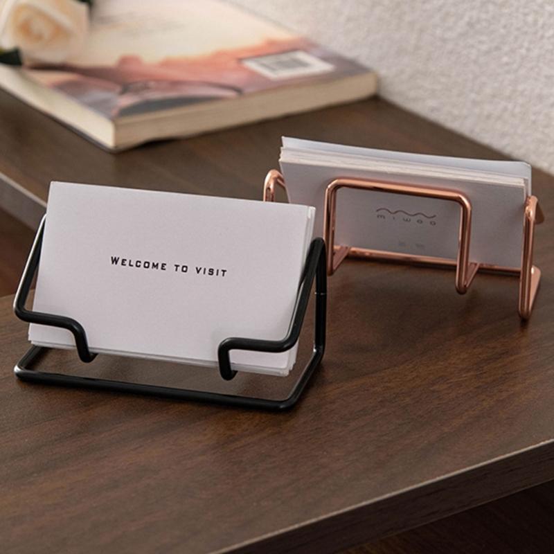 Professional Metal Card Organiser For Business Meeting And Conference Desktop Business Card Display Stand Hold 70 Sheets