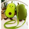 Cute Avocado Plush Toys Soft Stuffed Fruits Creative Cartoon Zipper Style Shoulder Bag for Children
