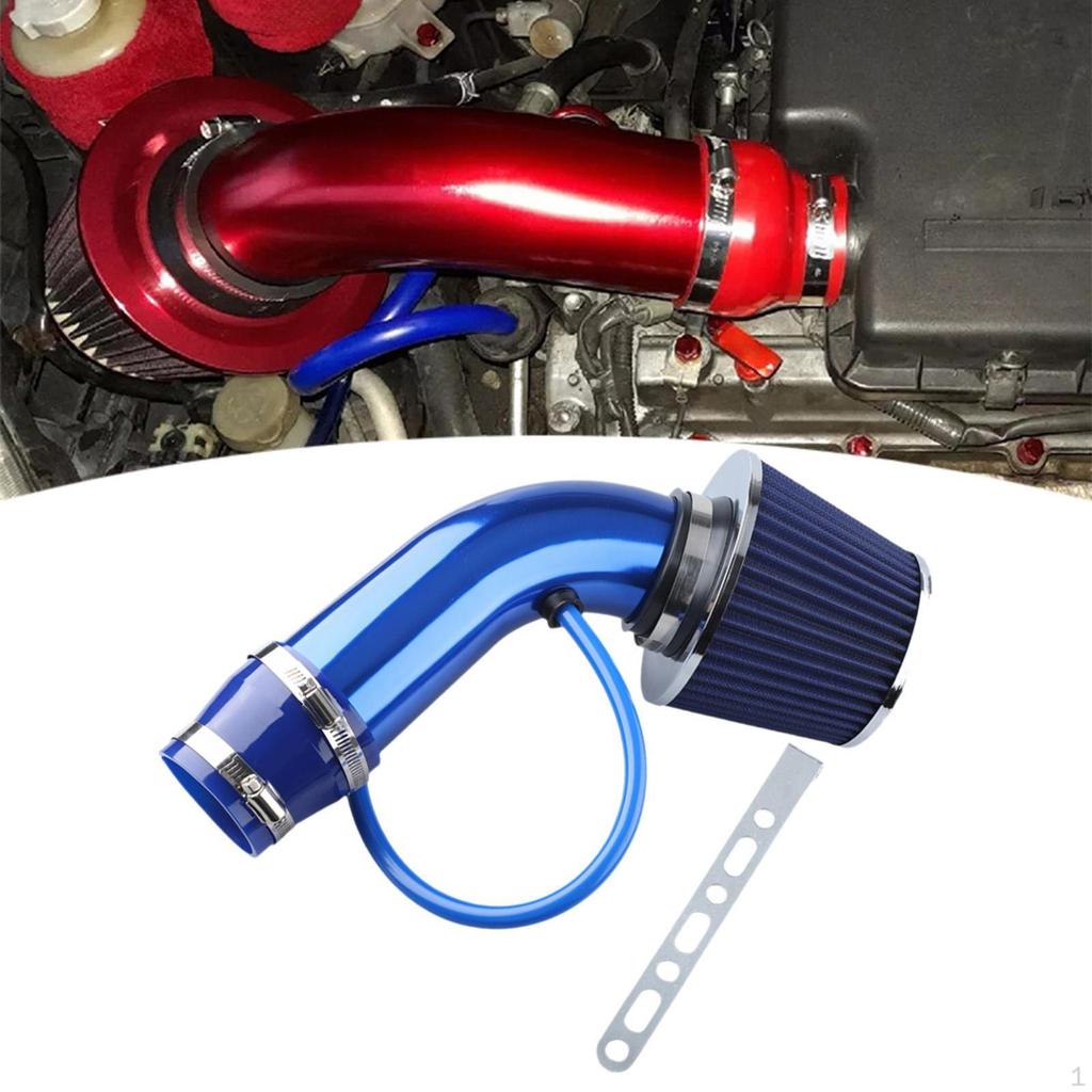 Cool Air Intake Set Easy To Install Aluminum Replacing Automotive 76mm 3inch Blue