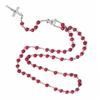Crossed Wood Necklace Pendant for Men Woman Wooden Beads Carved Long Rosary Catholic Necklaces Male Rose Sutra Jewelry