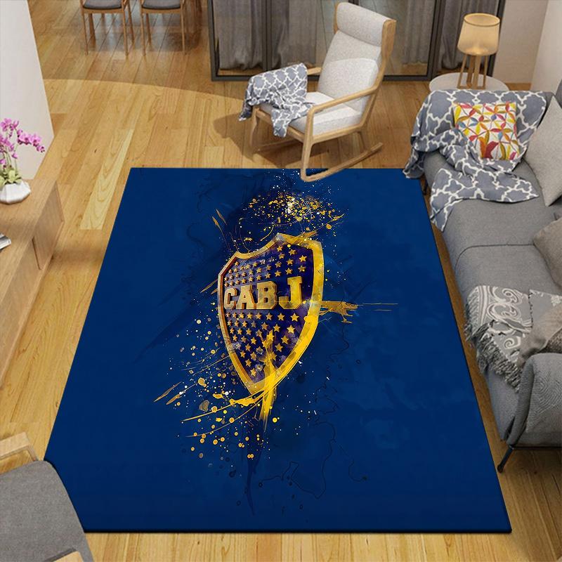Club Atletico Boca Juniors3 Flannel Pattern Square Carpet,Area Rug,Carpet Rug for Living Room Bedroom Sofa Playroom Decor,Non-slip Floor Mat