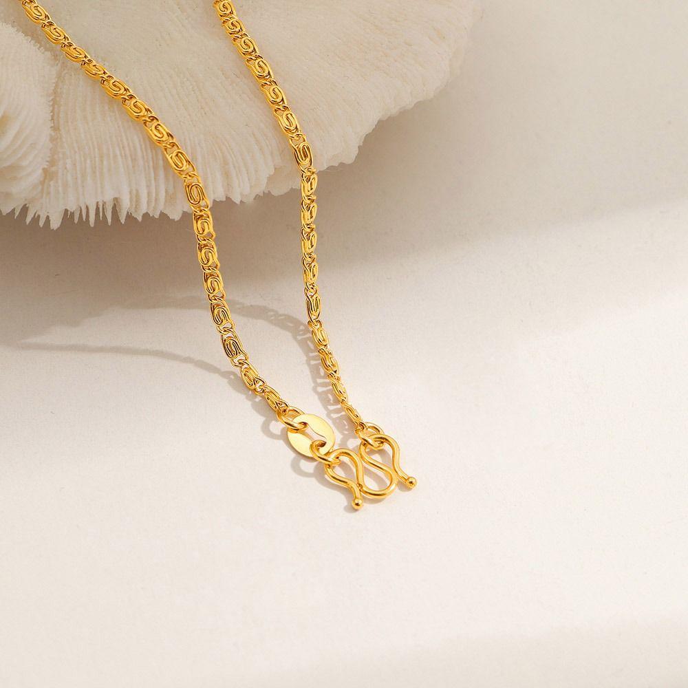 1Pcs New Titanium Steel Chain Necklace 45cm Non-fading Clavicle Chain All-match M-shaped Women's Simple Necklace