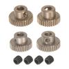 Uxcell 48P Pinion Gear Set with 3.175mm (18") Shaft, 29T, 30T, 31T, 32T Aluminum Alloy Motor Gears for 110 RC Car (4 Pieces)