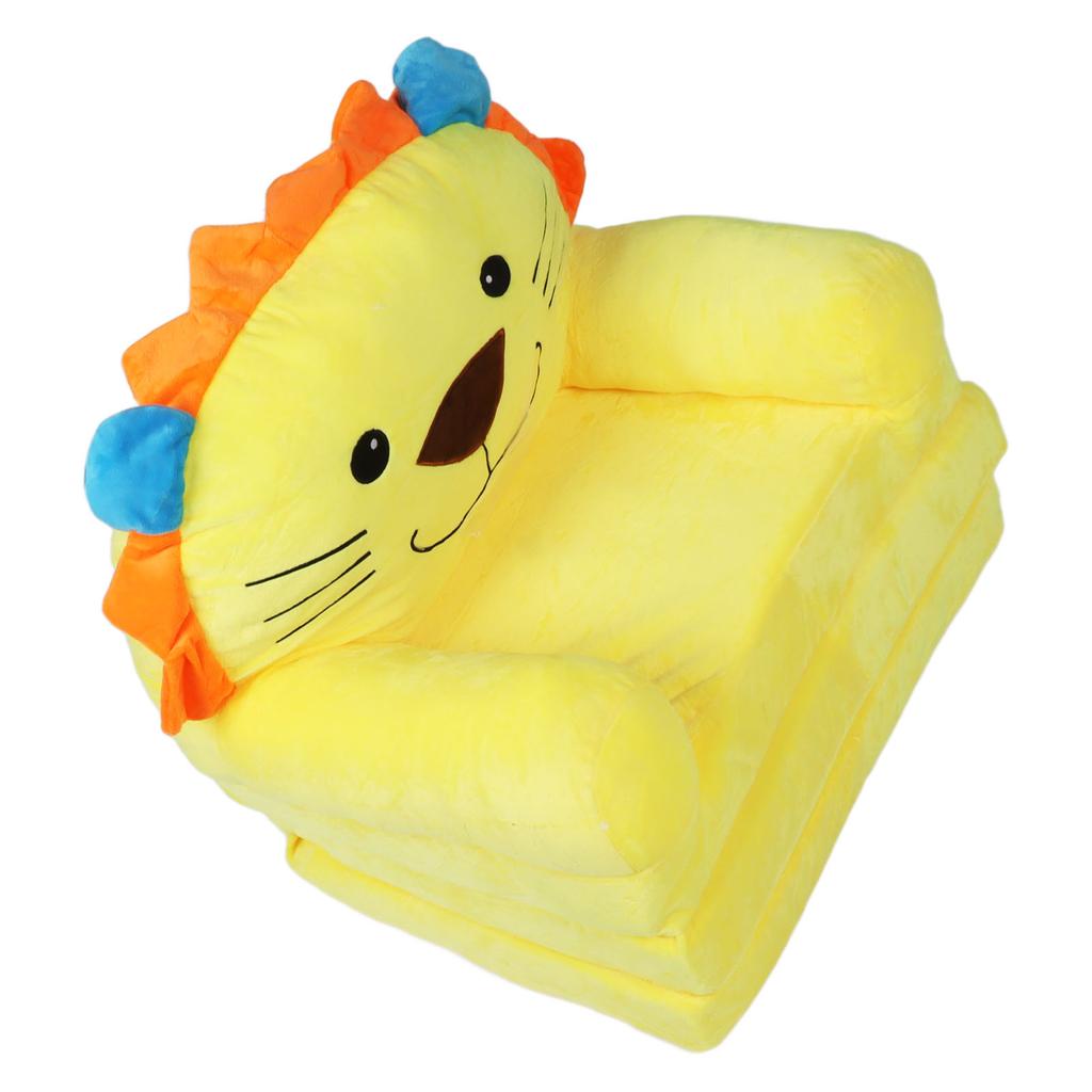 Comfy Kids Sofa Toddler Chair, 2 In 1 Toddler Couch Fold Out, Convertible Sofa To Lounger, Cartoon Animal Kids Furniture for Playroom Rding Rela