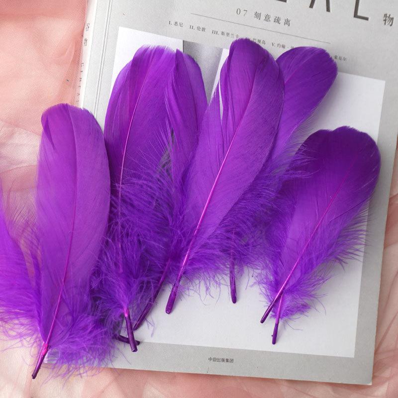 50Pcs Goose Feather Soft Big Floating Diy Sunflower Wall Decoration Dream Catcher Wing Decoration Handmade Material Colored Cat Stick Feather