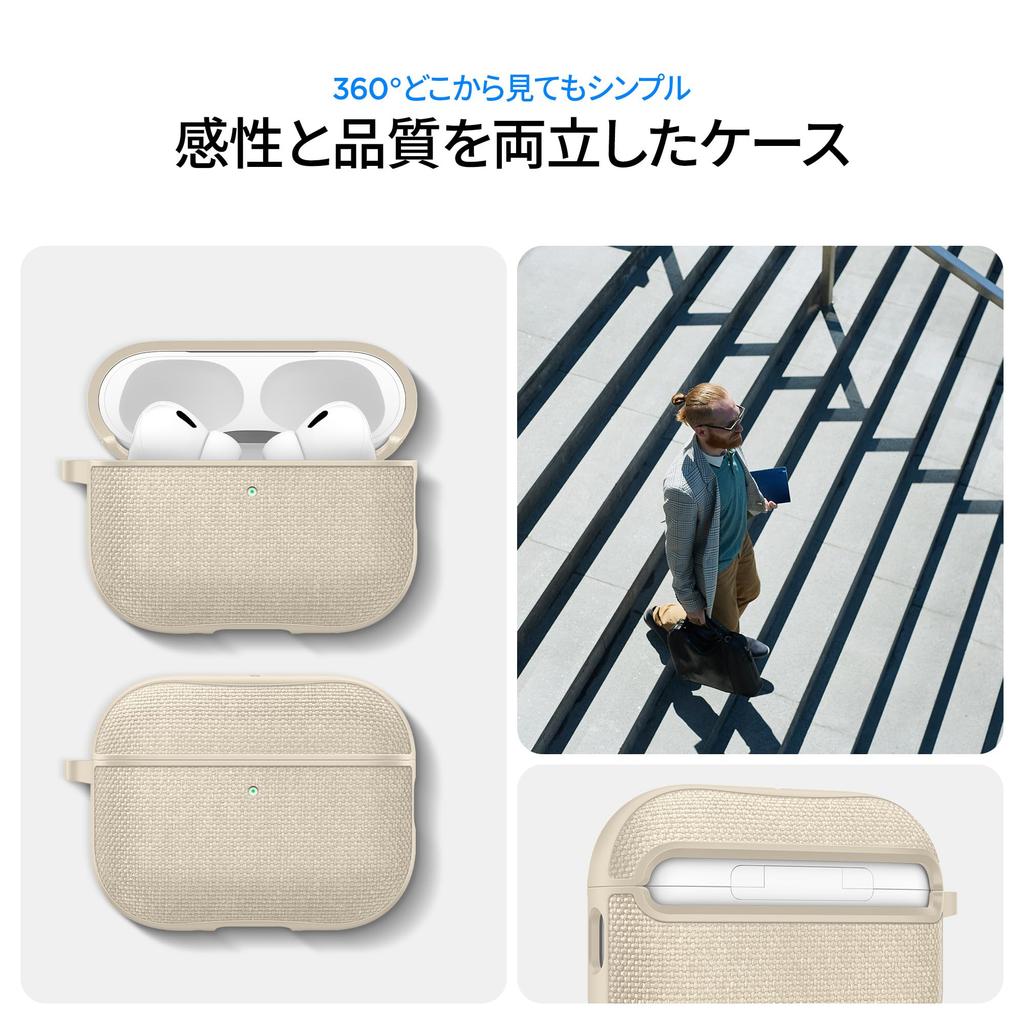 Capa Spigen para AirPods Pro 3ª Geração, Nylon, Carregamento Sem Fio, Mosquetão, Urbana, ACS11194, Capa, Tecido, Resistente a Arranhões, Compatível,