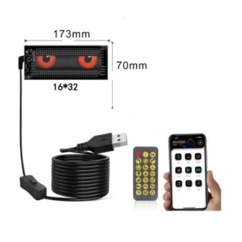 

Автомобильный Devil s Eye Light APP Пульт дистанционного управления Светодиодная матрица Пиксельная панель Граффити Прокручиваемая текстовая доска Лобовое стекло Рекламный экран