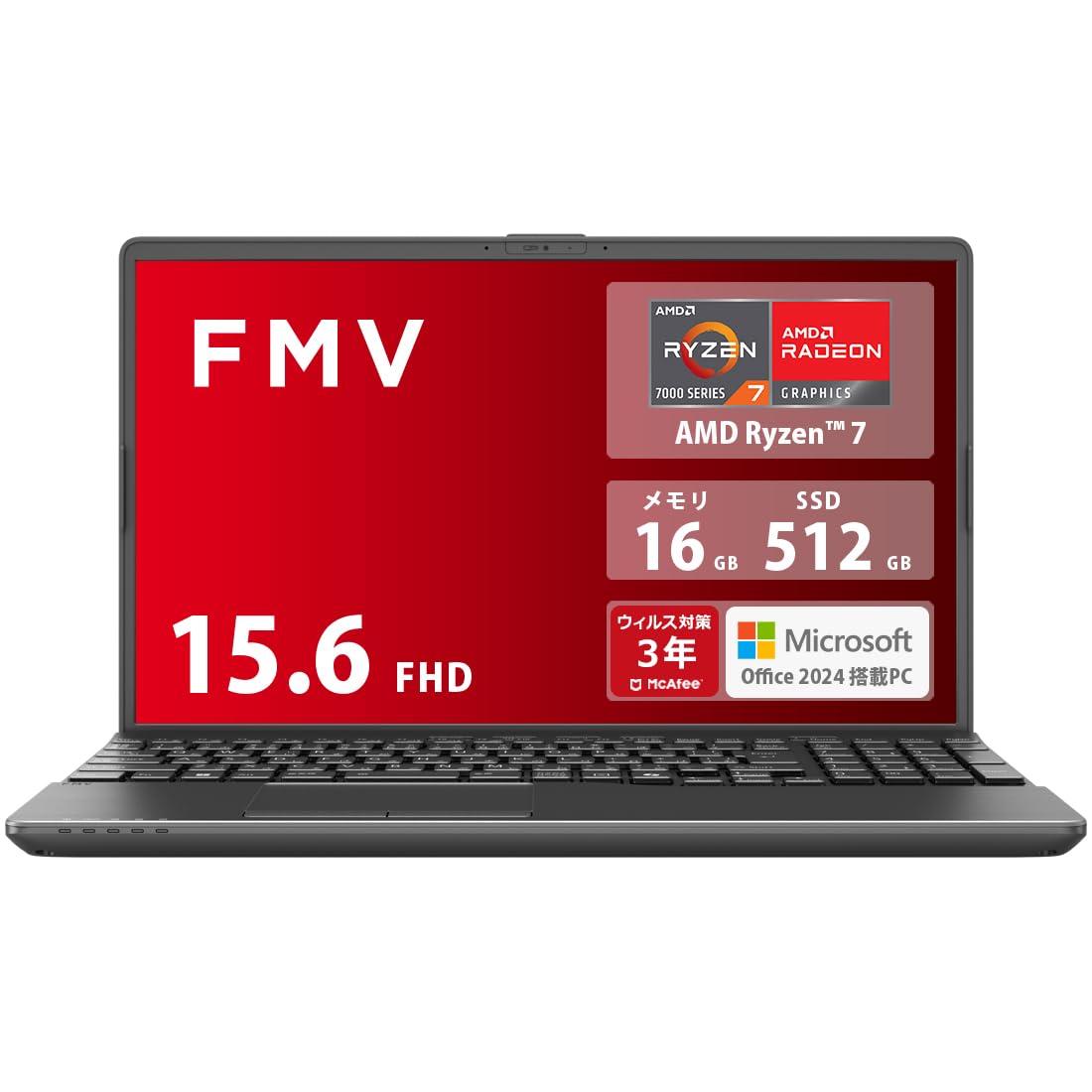 

Ноутбук Fujitsu FMV Note A Office Windows AMD Ryzen 16GB 512GB Super Multi WA1-K2 (MS 2024, 11, 15,6-дюймовий, 7, ОЗП, SSD, Накопичувач) FMVWK2A175_AZ