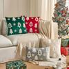 Embroidery Velvet Christmas Pillowcase Christmas Tree Cushion Cover Throw Pillowcover  Sofa/Bed