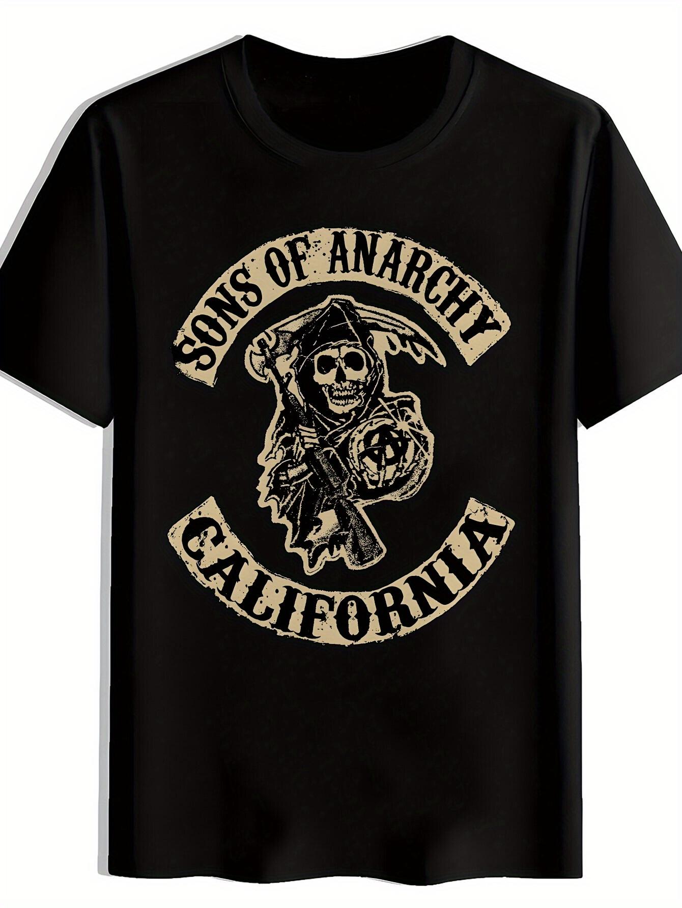 Vintage Rock Band Graphic T-shirt - Sons of Anarchy California Skull & Crossed Guns Design XXL
