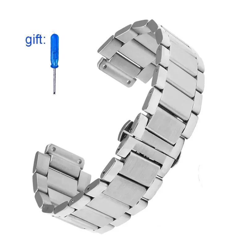 Серебряный ремешок из нержавеющей стали для часов Hublot Браслет Серия Big Bang Classic Fusion Мужской Женский Ремешок для часов 27X19MM 27-19mm