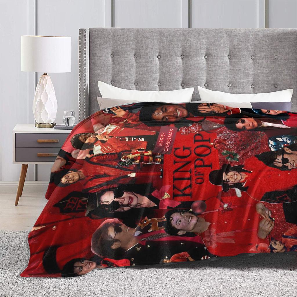 MJ King Of Pop Michael J-jackson Blankets  Soft Graphic Plush Throw Blanket For Outdoor Camping Flannel Bedspread Bed Cover