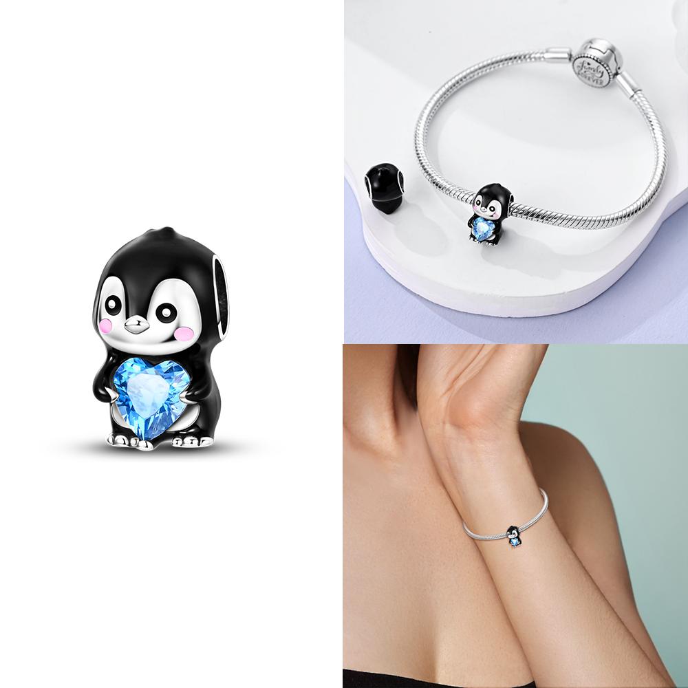 Copper Charms Animal Color Pink Rabbit Sheep Cat Dog Beads Fit 3Mm Original Bracelets Fine Diy Birthday Jewelry Make