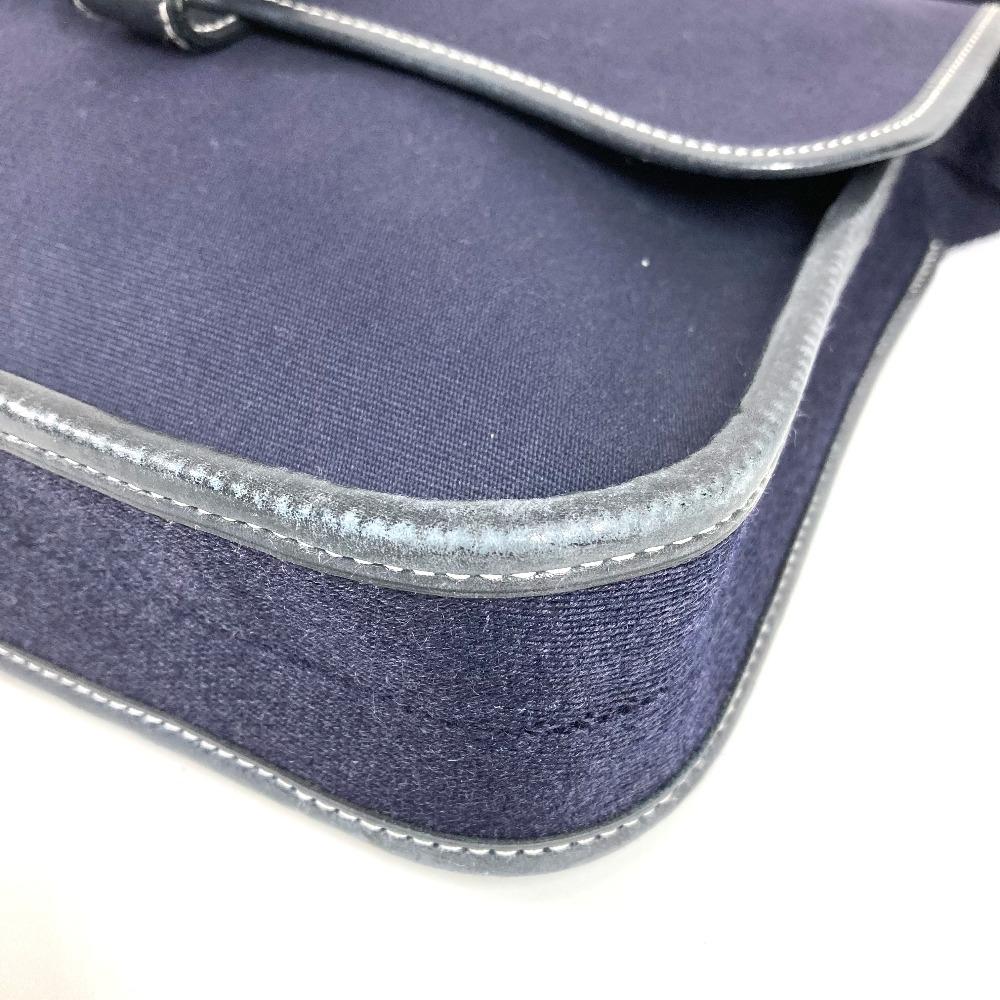 HERMES Buenaventura PM Crossbody bag flap Shoulder Bag Leather/Canvas Navy