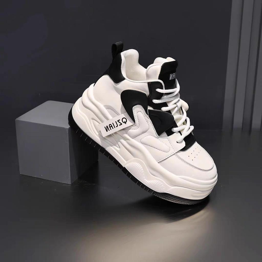 Lightweight thick-soled versatile casual dad shoes for women's 2025 spring and autumn new color matching inner height increase sports casual high-top