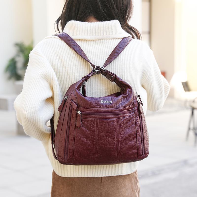 2025 New Large Capacity Middle Aged Women's Bag Multi Layer Lightweight Mother Bag Pu Leather Crossbody Bag Multifunction Shoulder Bag