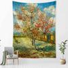Idyllic Forest Cabin Tapestry Wall Hanging Bohemian Psychedelic Mystery Van Gogh Oil Painting Bedroom Decor