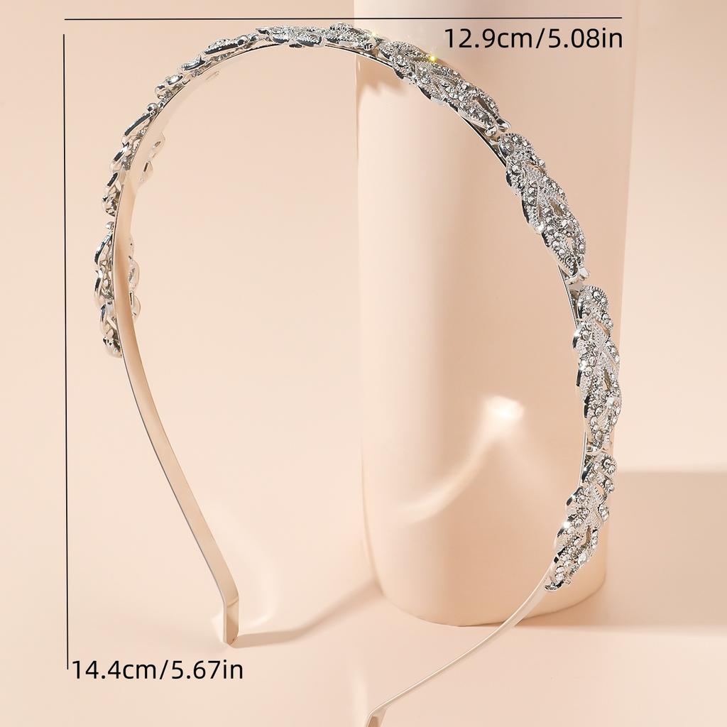 Thin Headband for Women Rhinestone Hair Accessory Slim Sparkle Bridal Wedding Daily Wear Elegant Headpiece