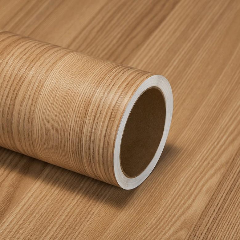 PVC Walnut Wood Grain Self-Adhesive Decorative Film - Waterproof & Moisture-Proof Wallpaper for Hotel Renovation