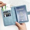 Hand-Stitched PU Leather Passport Holder with Buckle