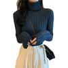 Gebreide Truien Pullovers Col Lange Mouw Effen Kleur Slim Elastisch Korte Trui Dames Nieuw Herfst Winter Dames