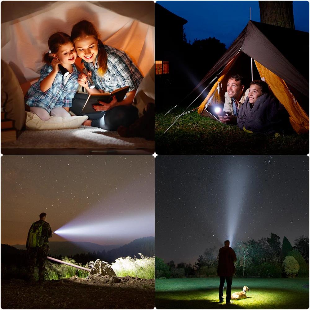Powerful Led Flashlight Waterproof LED Flashlights USB Rechargeable Torch Lantern For Camping Hiking Outdoor Lighting Light