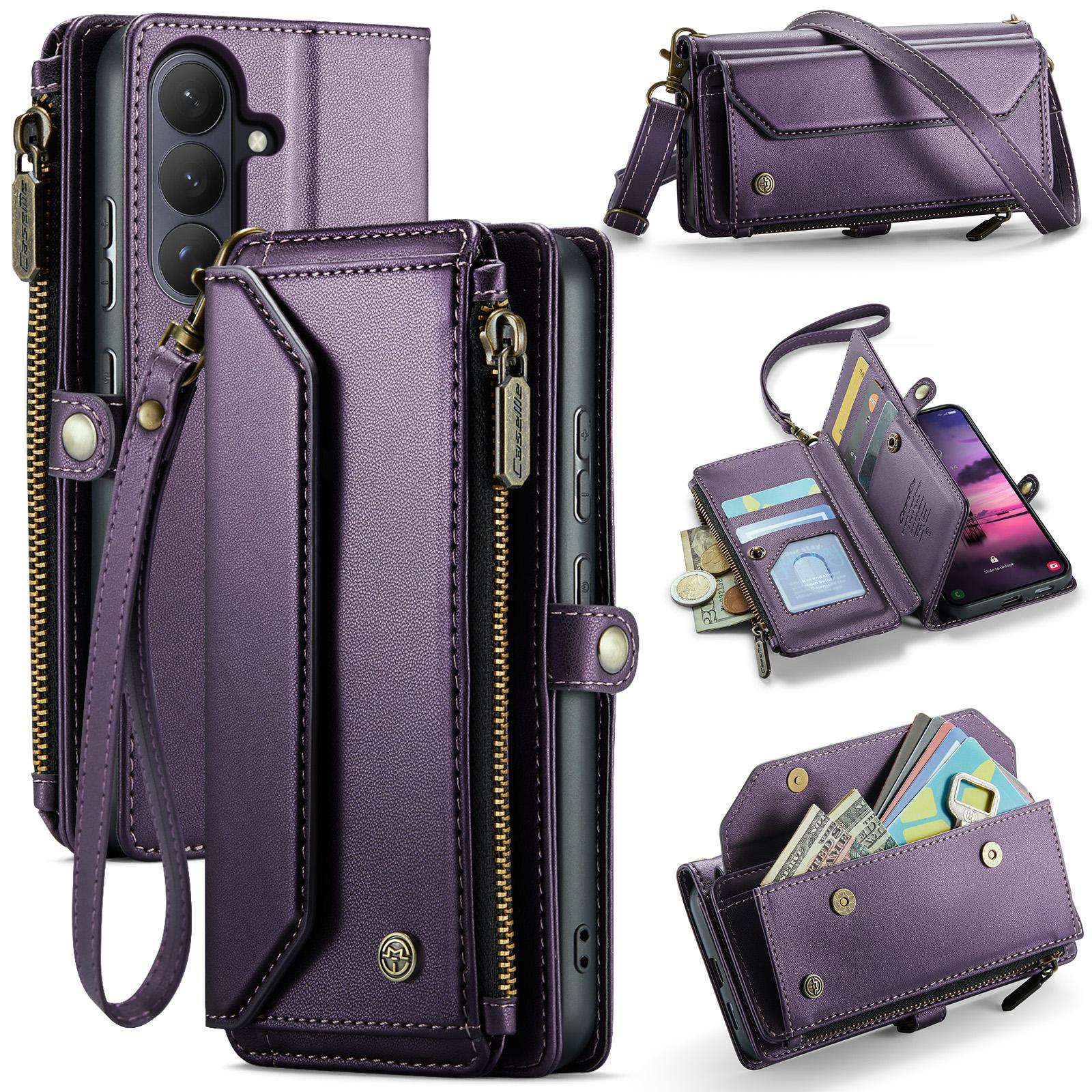 

Для Samsung Galaxy S26 Шкіряний чохол CASEME C36 Блискавка 10 слотів для карток Чохол для телефону зі ремінцями