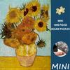 1000pcs Van Gogh's Sunflowers Jigsaw Puzzle Suitable for Adults, -Scale Mini Pieces, Intermediate Challenge, Relax Gift, Portable Rectangular Box for