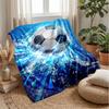 Soccer Ball Splash Energy Theme Blanket Lightweight Warm Flannel Blanket Decorative Throw Blanket for Home Decoration