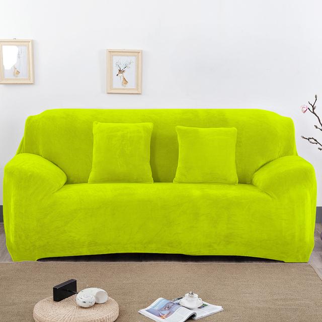 Levivel Velvet Plush Thicken Sofa Cover Simple Color L Shaped Corner Flexible Slipcover Stretch Couch Covers For Living Room Room 1pc