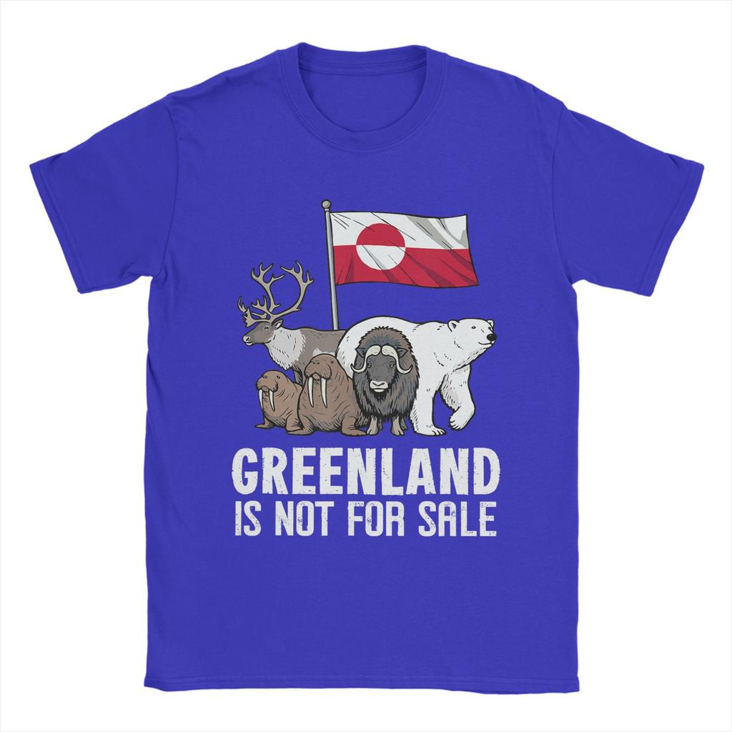 Mens TShirt Greenland Not for Sale Greenland Flag Animals Greenlanders 100 Cotton Tee Shirt Short Sleeve T Shirts Clothing