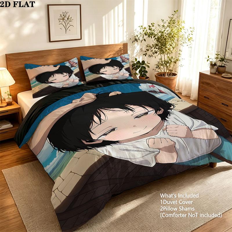 Takopi'S Original Sin Pattern Bedding Quilt Set Quilt Cover Pillowcase Home Birthday Gift(1 * duvet cover + 2 * pillowcase, without core)