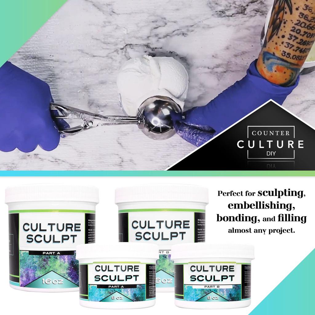 Counter Culture DIY Sculpting 2-Part Modeling Compound, 4 Oz Total, VOC-Free, for Artist Clay Crafts, No Baking Required