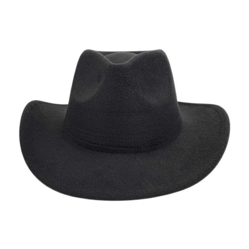 Populární klobouk Fedora z vlněné plsti - Přizpůsobitelný retro britský jazzový styl s jednobarevnou barvou a širokou srolovanou krempou