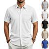 Men's Short Sleeve Quick Dry Outdoor Collared Shirt with Chest Pocket and Button Down Front for Casual Wear