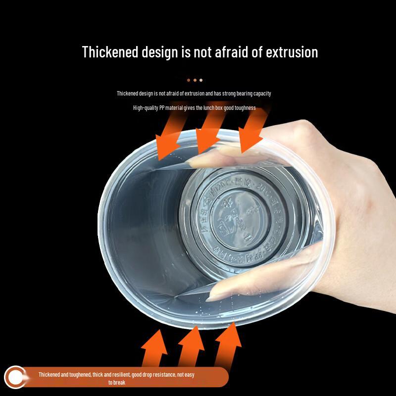 300ml Disposable Round Takeaway Container with Blue Lid