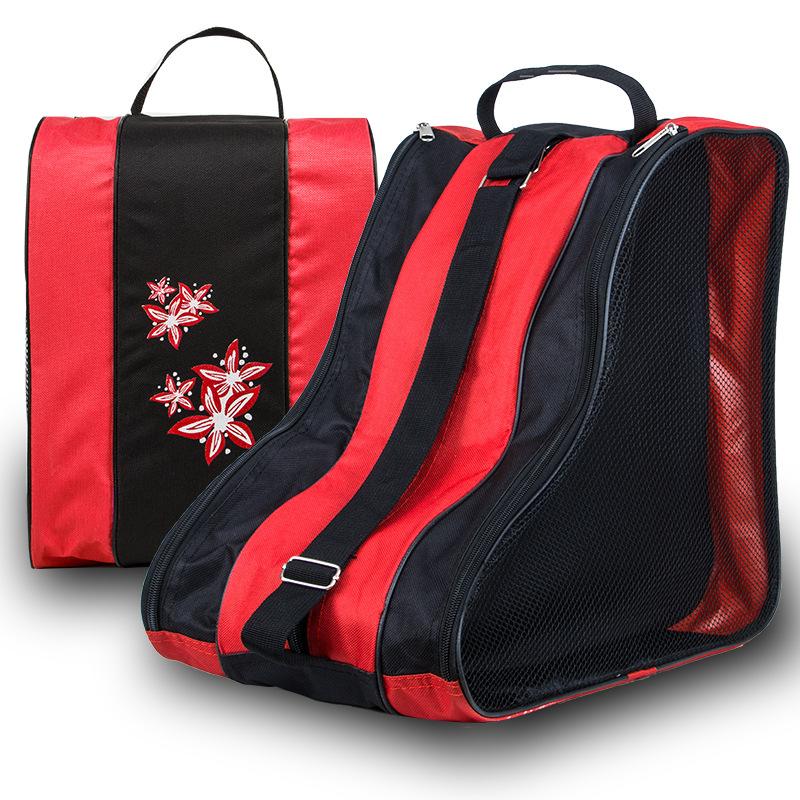 

Kids Roller Skate Bag Children Ice Skate Bag Triangle Inline Skate Bag Oxford Cloth Skate Shoes Carry Case Waterproof Skate Tote червоний
