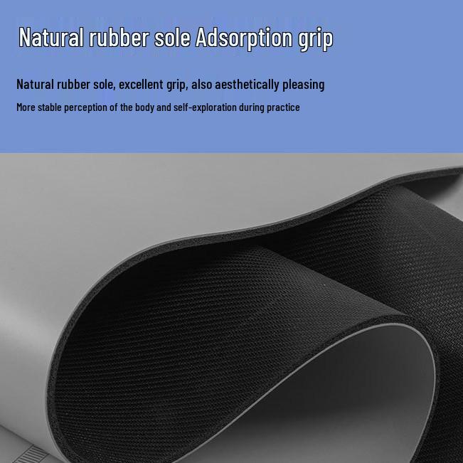 5mm Non-Slip Natural Rubber Yoga Mat with Pose Lines for Home Fitness